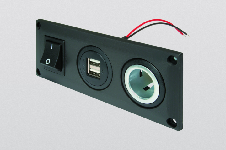 ProCar Einbau-USB-Steckdose Mit 2x Power Outlets – 12V/24V, Max. 20A, Für Auto, Boot & Camping