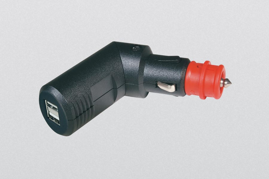 Winkelbarer Doppel USB Ladestecker: PRO CAR Auto- und Bootszubehör